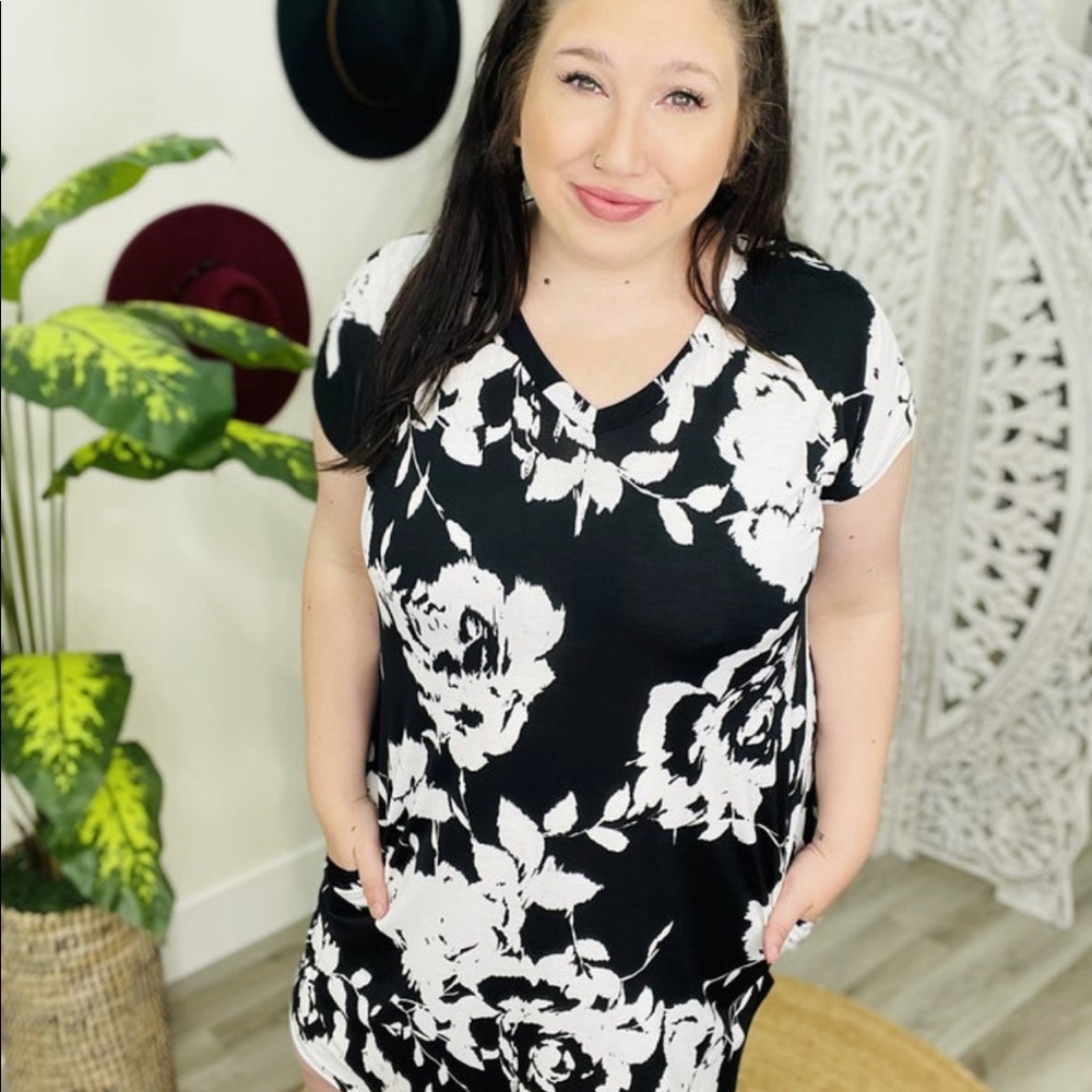 Black floral dress